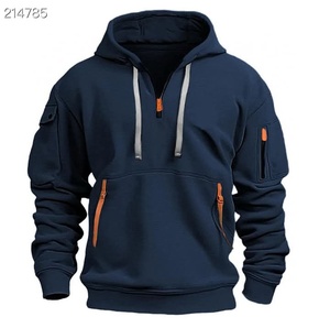 Sweat à capuche élégant pour homme, 100 % coton Oxford, séchage rapide, anti-plis, respirant, avec poches, idéal pour le sport et les voyages - Product Image 2