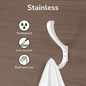 Large <b>Wall</b>-Mounted Chrome Coat <b>Hooks</b> Durable Aluminium Metal Coat Hanger for Clothing <b>Keys</b> Bags Hats-for Office Use - Product Image 3