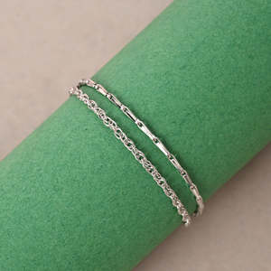 Pulsera de tenis con diamantes de corte princesa y perlas, plata pura 925 con baño de rodio - Product Image 3
