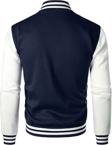 Nouvelle veste universitaire en toile avec logo personnalisé pour hommes, col montant, logo avant, bombardier letterman, collège, baseball grande taille, vente en gros - Product Image 3