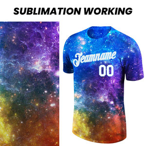 T-shirts OEM en polyester imprimés par transfert thermique, anti-plis, personnalisables avec impression intégrale, respirants, col en V, manches courtes, pour vêtements de sport, marque privée - Product Image 4