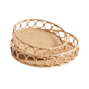 Charming <b>Round</b> <b>Rattan</b> Serving Tray, Timeless Tray Design From 100% Natural <b>Rattan</b> For <b>Table</b> , Home Decor Wholesale From Vietnam - Product Image 4