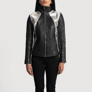 Outclass Fashion Wear New Women Leather Jacket Autumn Quilted Waterproof with <b>Nylon</b> Lining Customizable Design - Product Image 1