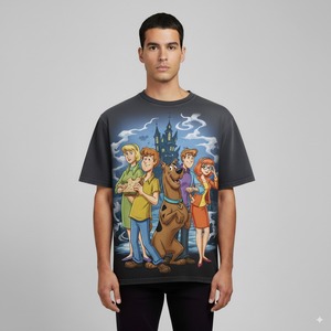 Camiseta de lavado ácido de alta calidad, Camiseta con estampado DTF DTG de sublimación personalizada, camisetas con estampado gráfico de moda para hombre de diseñador de moda - Product Image 1