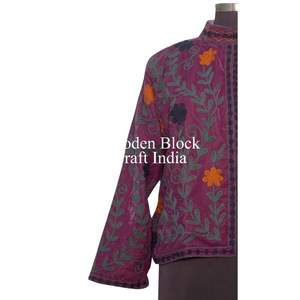 Vintage Best Quality Handmade Suzani Embroidery <b>Velvet</b> Winter Jacket <b>Women</b> Short Suzani Jacket Free Size Short Quilted Jacket - Product Image 3