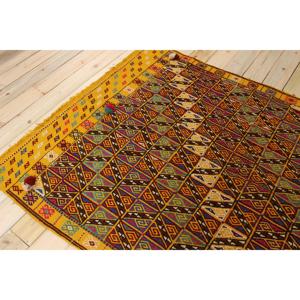 Tapis vintage, tapis de sol de 5,1 x 6,9 pieds, tapis turc en laine jaune camouflage - Product Image 4