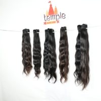 100% Temple Bundle Traitement Vierge Indienne Aucun Tressage Machine Non Transformée Double Trame Vague Profonde Extensions de Cheveux Humains