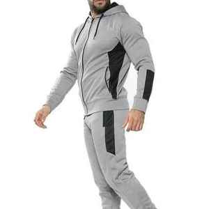 Top de chándal ajustado de manga larga para hombre con cremallera frontal y pantalones deportivos de pierna cónica de talla grande ropa deportiva de invierno - Product Image 4