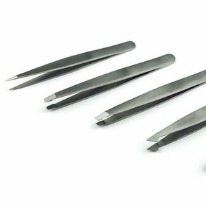 Venta caliente de lujo Rosa conjunto 6 torcedores inclinados de acero inoxidable acabado de espejo pinzas para astillas de pelo cejas de alta calidad - Product Image 3