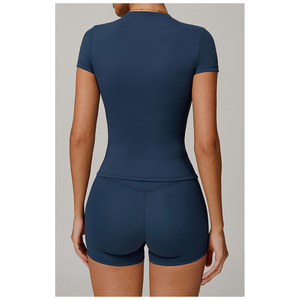 OEM Unisex Impreso Flaco Gimnasio Compresión Camiseta sin mangas Cuello redondo Manga corta Anti-olor Yoga Transpirable Secado rápido Ropa deportiva activa - Product Image 4