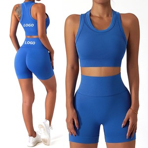 Ensemble de vêtements de sport sans couture pour femmes, soutien-gorge de sport à maintien élevé avec leggings taille haute pour l'entraînement et les séances de gym - Product Image 6