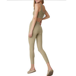 Conjunto de Yoga personalizado para mujer, superventas, patrón sólido de moda, transpirable, de talla grande, impermeable, técnica lavada para mujer - Product Image 4