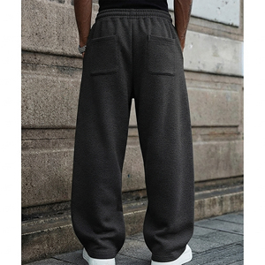 High quality Custom Made Fashionable Baggy Style Wide Leg Flares Baggy Track <b>Pants</b> for <b>Men</b> 100% Cotton Fleece Wide Leg - Product Image 3