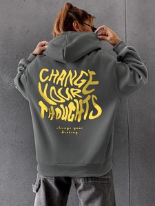 Venta al por mayor de las mujeres vintage Sudadera con capucha logotipo personalizado de algodón polar francés Terry pulóver sudadera - Product Image 5