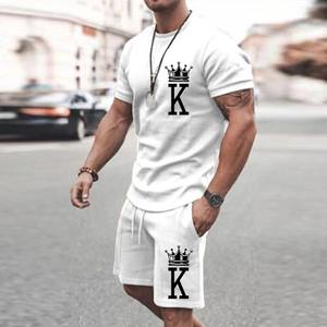Ensemble de shorts design élégant pour hommes Top Trending 3D imprimé Shorts Chemise Ensemble Coton Respirant Vente en gros T-shirts Ensembles - Product Image 3