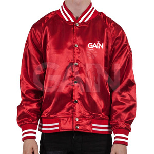 100% Polyester Satin Letterman Hooded <b>Winter</b> Jacket Front Logo Premium Quality Men's 2025 - Product Image 1