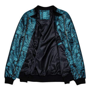 Veste bomber unisexe à sublimation directe d'usine, haute qualité, impression intégrale, col montant, logo frontal, hiver, personnalisable - Product Image 6