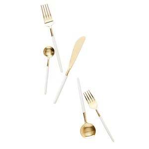 Wholesale High Quality White Gold Stainless Steel Cutlery Set Modern Style <b>Flatware</b> For Wedding & Home Dining Cutlery Set - Product Image 1