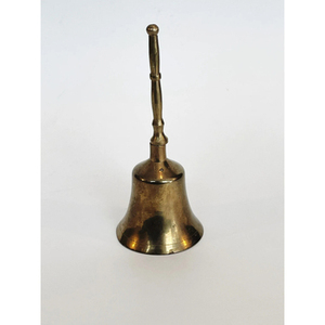 Grande cloche en laiton ronde en métal fabriquée à la main pour l'extérieur Finition antique Design durable Poignée en métal Décoration de jardin - Product Image 3