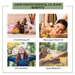 Mélange d'huiles essentielles thérapeutiques Germ Fighter de qualité cosmétique, 100% pur, pressé à froid, ingrédients encens, linalol, ylang-ylang - Product Image 3