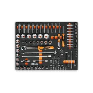 Plateau en mousse BETA EVA avec kits d'outils à douilles de 1/4 ''et 1/2'' de long - Product Image 1
