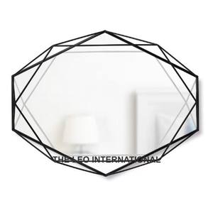 Miroir mural décoratif en métal noir fini, accessoires muraux en aluminium pour la décoration intérieure - Product Image 4