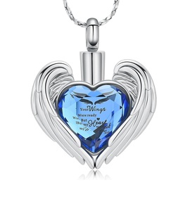 Cremation Urn Necklace <b>for</b> <b>Ashes</b> Stainless Steel Heart Memorial Necklaces <b>Ash</b> Holder <b>for</b> Human Keepsake Loved Ones Custom Size - Product Image 1