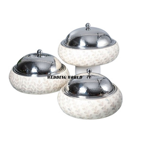 Réchaud alimentaire en métal rond, fait main, design élégant, nouvelle cocotte en métal classique et stylée - Product Image 6