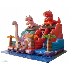 Grande aire de jeux gonflable d'extérieur sur le thème des dinosaures - Product Image 4