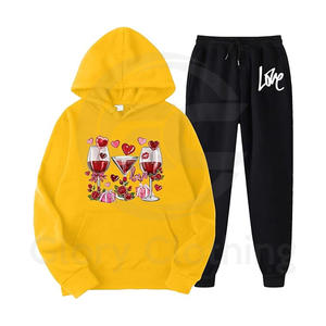 ชุดวอร์มผ้าฝ้าย100% ทรงโป่งพองมีฮู้ดสำหรับผู้ชายชุดวอร์ม2ชิ้นแบบปรับแต่งคุณภาพสูง - Product Image 6