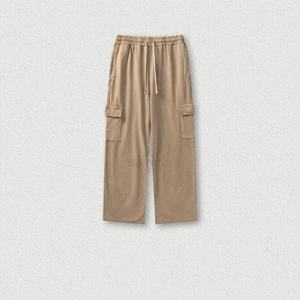 Pantalon de survêtement évasé en molleton délavé personnalisé 2025 pour homme, grande taille, style décontracté, broderie sur toile, fermeture à cordon - Product Image 1