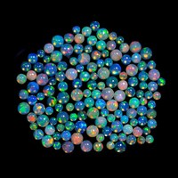 Opale d'Éthiopie naturelle blanche de haute qualité, 8 mm, forme ronde, cabochon lisse, perles d'opale de feu Welo semi-précieuses