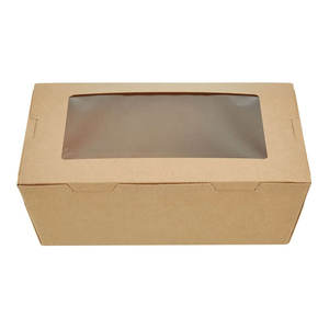 Boîte à emporter en papier kraft à fenêtre personnalisable écologique avec impression en couleurs, emballage alimentaire en carton jetable - Product Image 4
