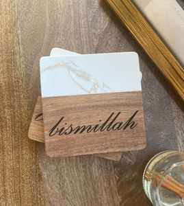 Sous-verres en marbre blanc de la meilleure qualité avec garniture dorée Sous-verres en pierre de luxe polie pour les maisons, les hôtels et les cadeaux Sous-verres en pierre - Product Image 3