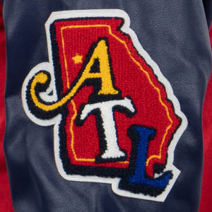 Blousons bombardiers d'hiver boutonnés College Letterman pour hommes veste de baseball à manches en cuir et en laine brodée sur mesure - Product Image 2