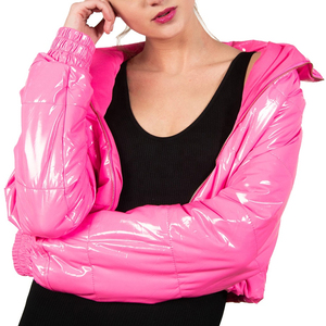 WOMENS <b>CROPPED</b> <b>PUFFER</b> <b>JACKET</b> MODERN QUILTED DESIGN WINTER WARM COAT PUFFY OUTERWEAR STREET STYLE CUSTOM APPAREL MANUFACTURER - Product Image 5