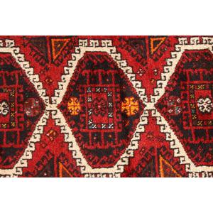 Tapis turc vintage 4x7,8 pieds, tapis d'intérieur, tapis en laine rouge et blanc à motifs floraux - Product Image 5