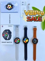 Reloj Inteligente V21 PRO AMOLED de Cuero para Android con Carga Inalámbrica, IP67, Cronógrafo, Alarma, Monitor de Actividad y Calendario