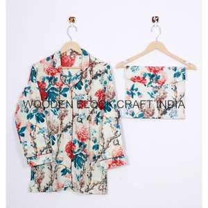 Ensembles de pyjama en flanelle florale douce pour femmes poches Vintage pratique pratique respirant pour l'automne hiver pour des vacances décontractées - Product Image 3