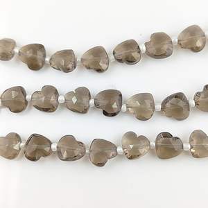 8-Inch Long Faceted Natural Gemstone Bead Strand 8-9mm Heart Shape - Product Image 3
