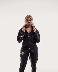 ชุดวอร์ม2ชิ้นเสื้อฮู้ดแบบมีซิปสามารถซักได้พร้อมพิมพ์พัฟ - Product Image 1