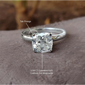 Lab Grown Cushion Cut Diamond Solitaire Solo Anillos de compromiso de boda para mujeres 925 Sterling Silver IGI Certified para fiestas - Product Image 3
