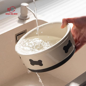 Bols pour chiens en plastique de qualité supérieure, écologiques, OEM, arrondis, élégants, robustes, antidérapants, multicolores, distributeur de nourriture pour animaux de compagnie - Product Image 2