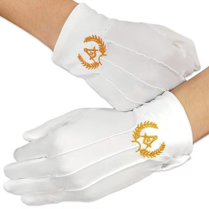 Shriner Emblem Gants maçonniques en coton | Gants brodés maçonniques avec logo personnalisé Gants Shriner - Product Image 4