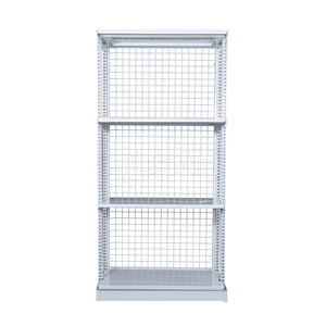 Estantes de supermercado de góndola 2 1 de un solo lado, revestimiento de polvo epoxi SS400 de acero, <span class=keywords><strong>4</strong></span> capas, 1910x900x450mm, pantalla de comercialización masiva - Product Image 1