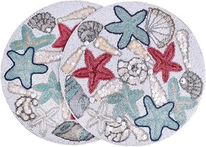 El mejor diseño temático, vajilla redondeada, mantel decorativo con cuentas de vidrio, Mantel Individual para fiestas y otras funciones - Product Image 6