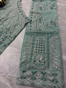 Élégant filet souple de qualité supérieure Lehenga Choli indien pakistanais codage paillettes fonctionnent avec Cancan et toile Patta lehenga choli - Product Image 6