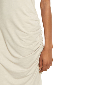 Proshah-Vestido camisero de poliéster suave Con manga corta para mujer, Vestido camisero de poliéster suave, corte regular, sin forro, color Beige - Product Image 4