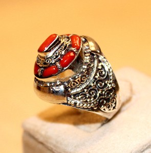 Haute qualité 925 bague pierre précieuse rouge corail argent Sterling naturel mariage femmes cadeau barre réglage fête unisexe anniversaire - Product Image 2
