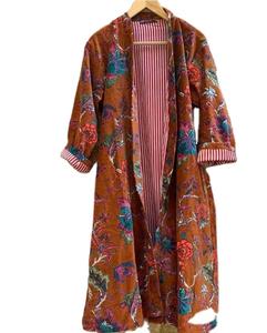 Chaqueta con estampado personalizado hecho a mano para mujer, ropa de manga larga hasta la rodilla, de invierno, atractiva - Product Image 1